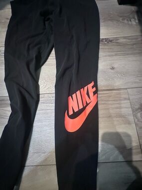 Nike Black Joggers with Red Swoosh Logo